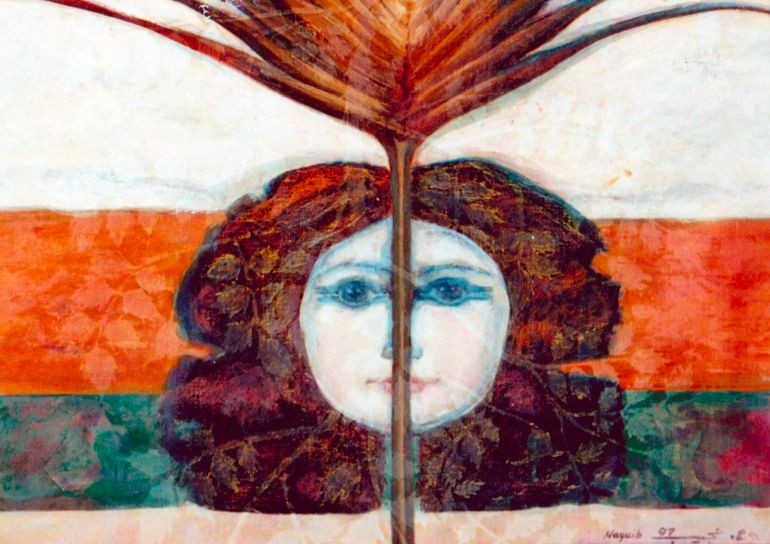 لوحة للفنان والناقد المصري عز الدين نجيب المصدر: موقعه https://ezzeldin-naguib-art.com/