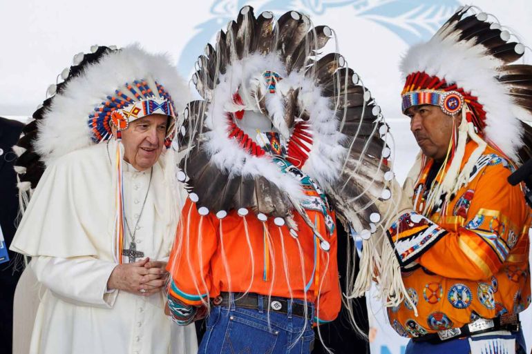 Pope Francis offered a long-sought apology to the Indigenous community in Canada, on July 25, 2022, over the Catholic church's role in the generational abuse they suffered a...Show More Cole Burston/Getty Images